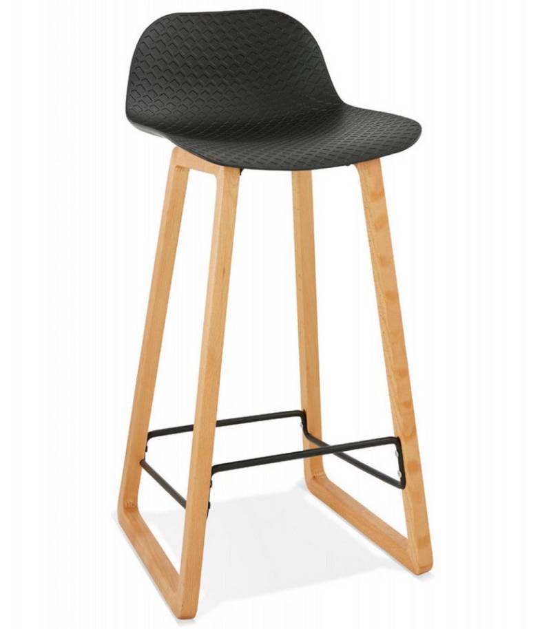 KADIMA DESIGN Barhocker Hochstuhl und Küchenhocker aus Holz und Plastik Skandinavischer Stil (Halbhoher Barhocker mit Buchenholzgestell Kadima Design), Snackhocker MAKI MINI mit ergonomischem Sitz Sitzhöhe 69 cm von KADIMA DESIGN