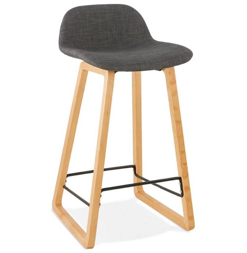 KADIMA DESIGN Barhocker aus Stoff mit Buchenholz-Gestell, 72 cm Sitzhöhe, Skandi-Stil Hocker, Gepolsterte Sitzfläche, Rückenlehne, Fußstütze, Bodenschoner von KADIMA DESIGN