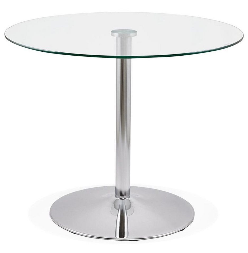 KADIMA DESIGN Bartisch PHOEBE Glasplatte Gastrotisch Glas Silber von KADIMA DESIGN