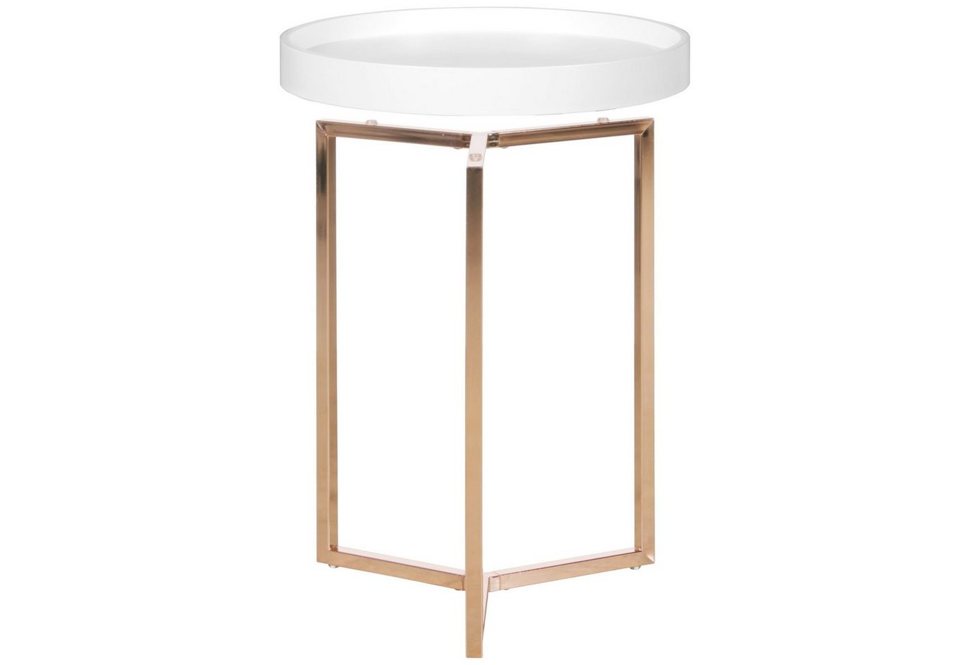 KADIMA DESIGN Beistelltisch »40cm Weiß Kupfer Tabletttisch Wohnzimmer Tisch« von KADIMA DESIGN