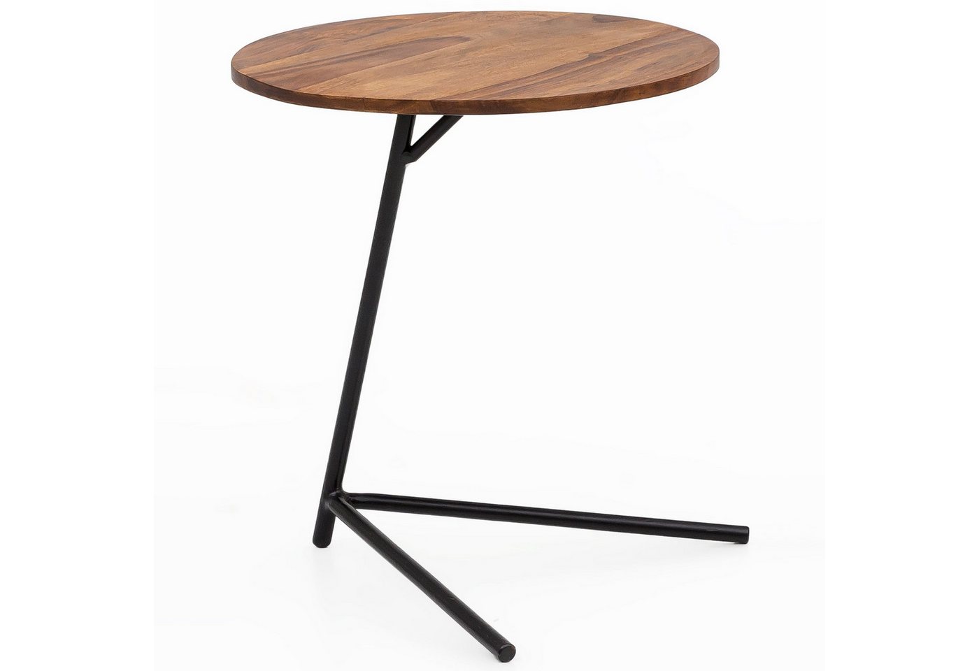 KADIMA DESIGN Beistelltisch Beistelltisch 40x46x40cm Holz Metall Couchtisch Industrial Wohnzimmer (Anstelltisch Dekotisch Rosenholz), Style Echtholz Tischchen Wohnzimmer, Holztisch Sofatisch Metallbeine von KADIMA DESIGN