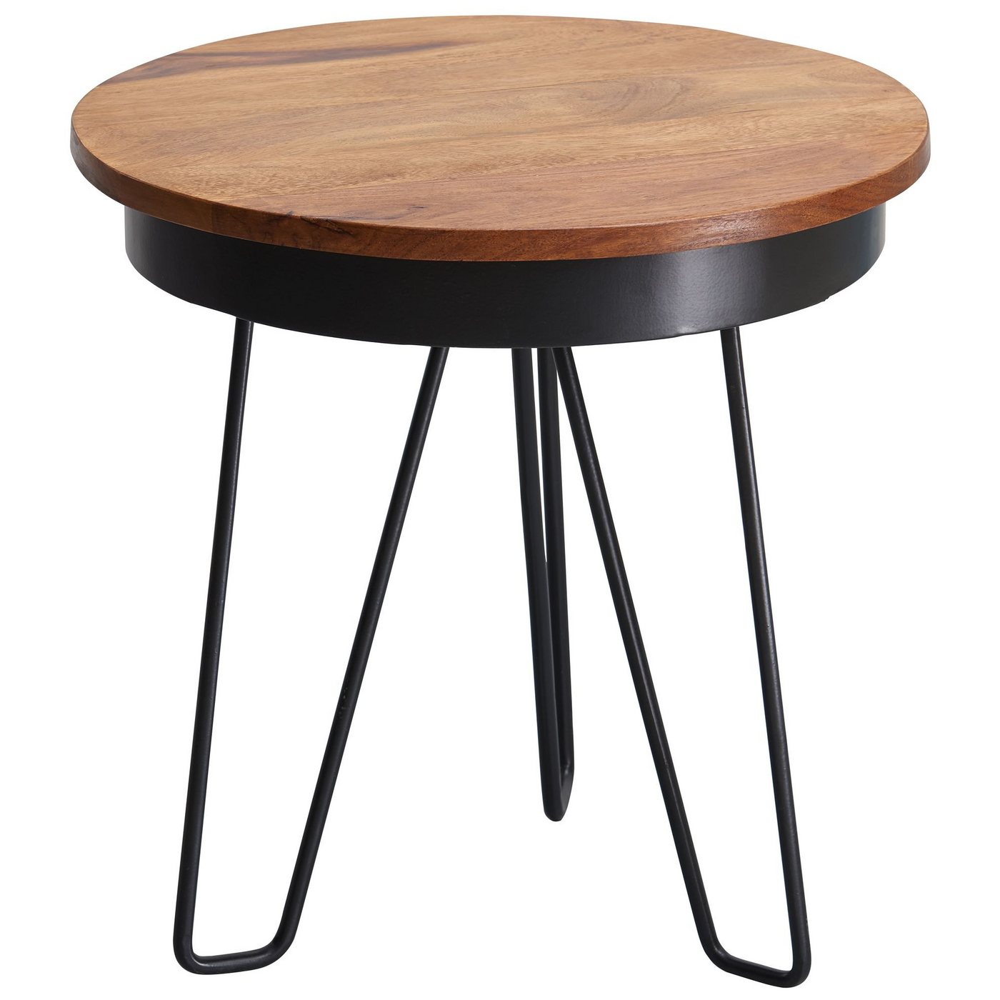KADIMA DESIGN Beistelltisch Beistelltisch 43x45x43 cm Massivholz Couchtisch Wohnzimmer Sofatisch (Holztisch Metallbeine), Sofatisch Industrial Style Echtholz von KADIMA DESIGN