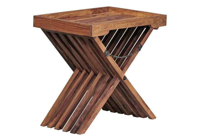 KADIMA DESIGN Beistelltisch Beistelltisch MUMBAI Massivholz Klapptisch Couchtisch Ablagetisch, Serviertablett und Tisch-Gestell klappbar Landhaus-Stil von KADIMA DESIGN