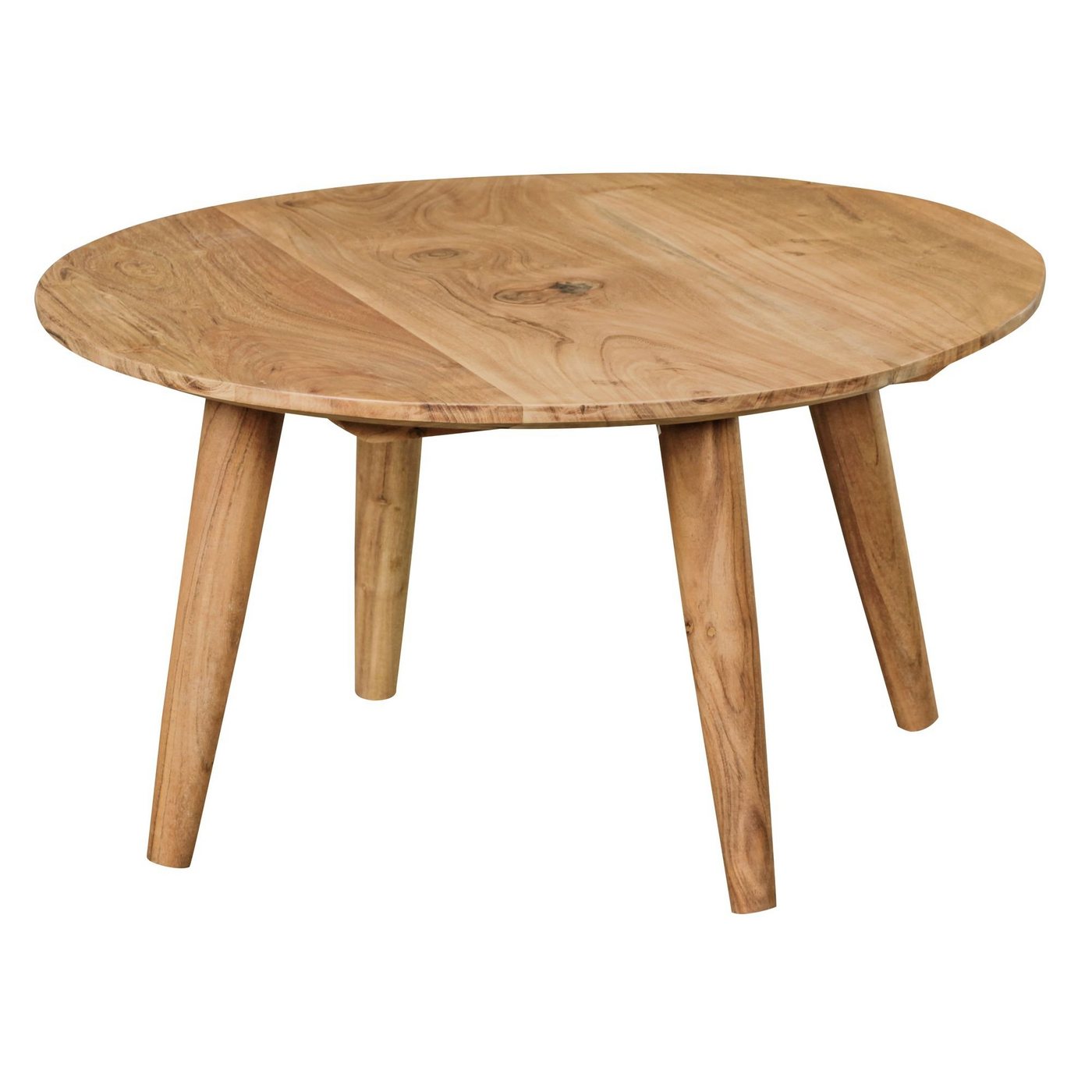 KADIMA DESIGN Couchtisch Runder Holz-Kaffeetisch aus Akazie, 75cm, Stabil & einzigartig von KADIMA DESIGN