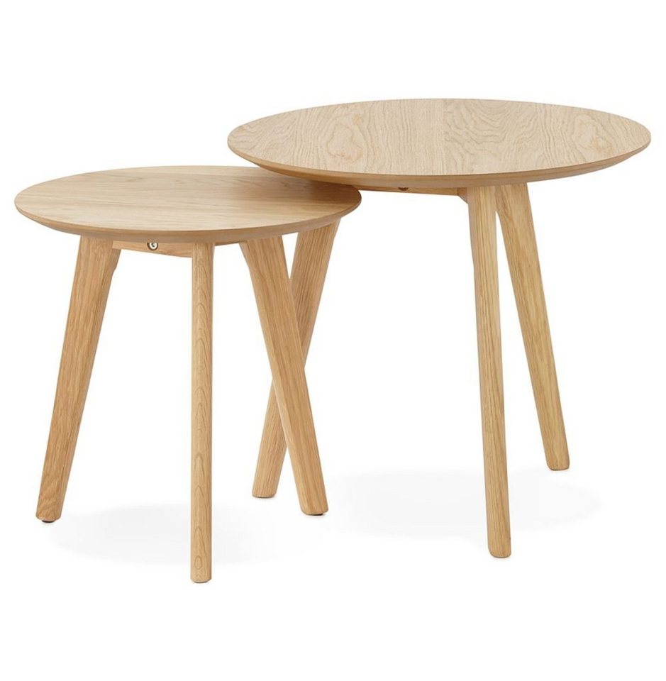 KADIMA DESIGN Beistelltisch PINA Tischset Helles Holz (natural) 50 x 50 von KADIMA DESIGN