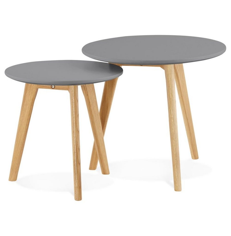 KADIMA DESIGN Beistelltisch PINA Tischset Holz Dunkles Grau (dark grey) von KADIMA DESIGN