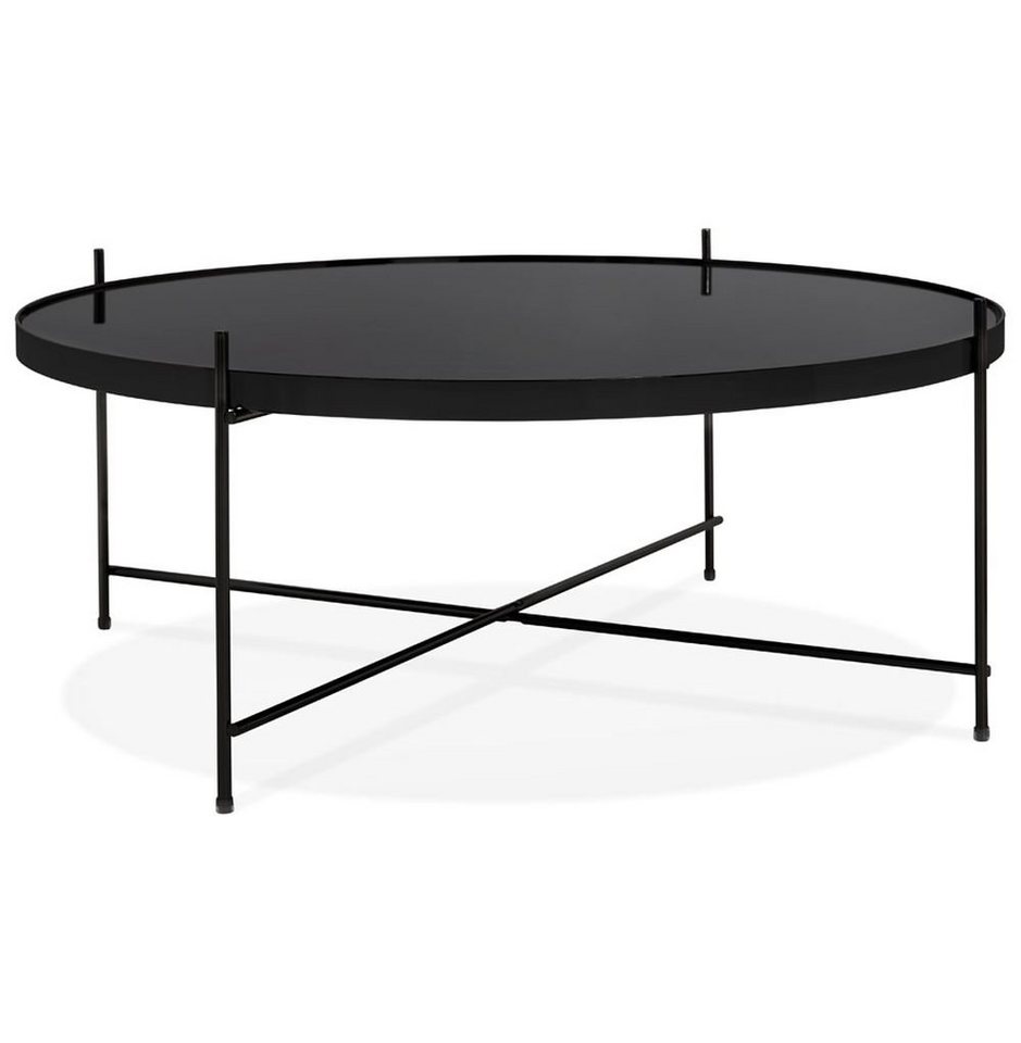 KADIMA DESIGN Beistelltisch PIPER GROss Couchtisch Glas Schwarz (black) 83 x von KADIMA DESIGN