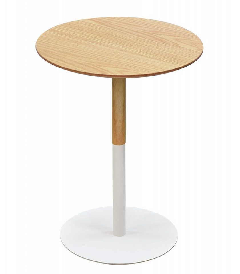 KADIMA DESIGN Beistelltisch Runder Beistelltisch aus Holz Metall Skandinavisch Modern (Wohnzimmer Couchtisch Naturholz DILA Kollektion), Eleganter Sofatisch mit Zweifarbigem Design 40x40x45 cm von KADIMA DESIGN