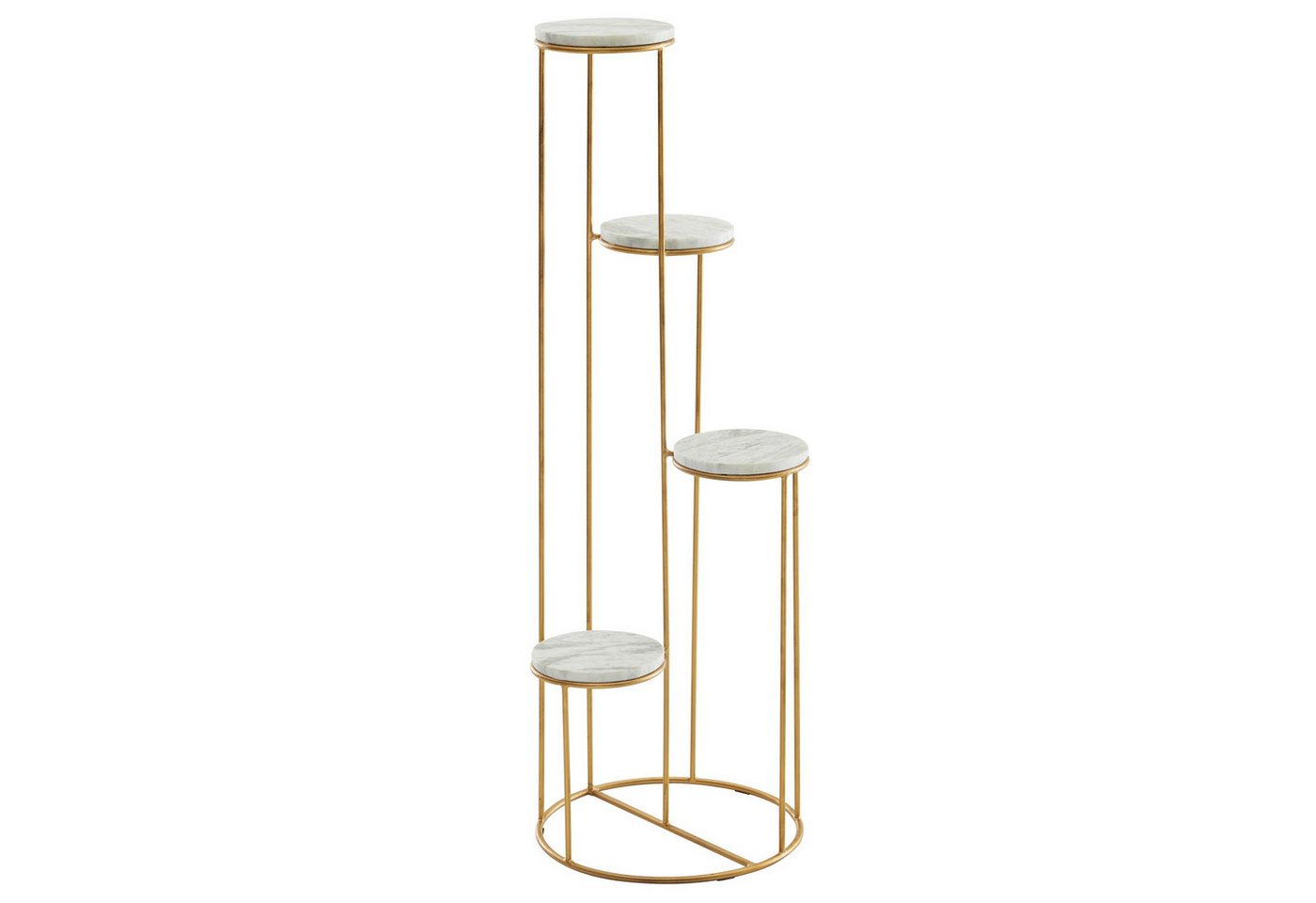 KADIMA DESIGN Blumenständer Blumenständer Echter Marmor Weiß 36,5x107,5x36,5 cm Pflanzenständer (Pflanzenregal Blumenregal Groß Modern), Stehend Gold, Blumenhocker Wohnzimmer Freistehend mit 4 Ablagen von KADIMA DESIGN