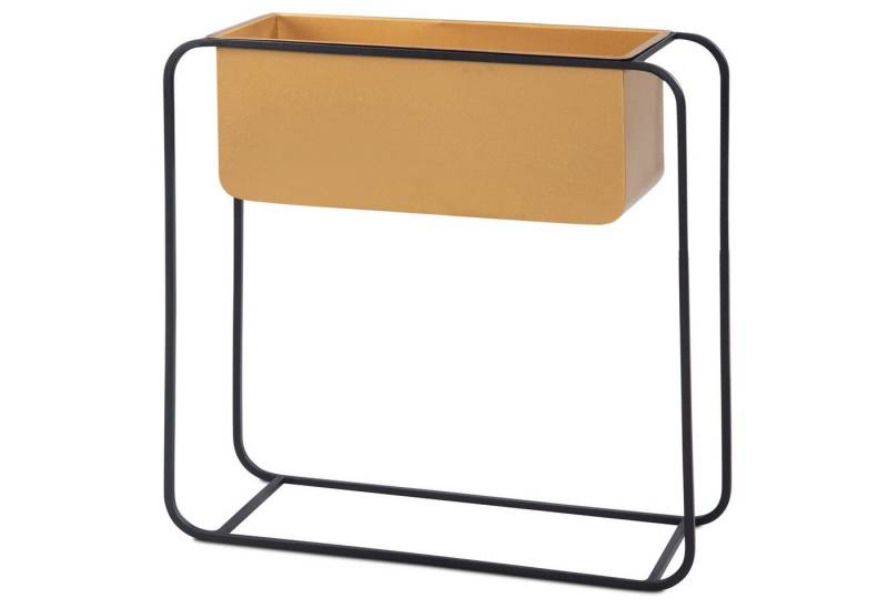 KADIMA DESIGN Blumenständer Moderner Blumenkübel, Metall, 60x60x24 cm, Gold/Schwarz von KADIMA DESIGN