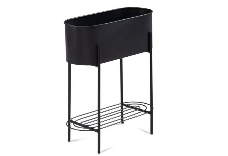 KADIMA DESIGN Blumenständer Pflanzgefäß Metall 51x65x22 cm Pflanzkübel Schwarz mit Gestell und (Blumentopf Rechteckig), Ablage, Design Pflanzenkübel Blumenkasten Indoor, Blumenkübel von KADIMA DESIGN