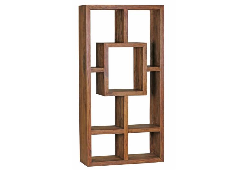 KADIMA DESIGN Bücherregal Bücherregal MUMBAI Massiv-Holz 90 x 180 cm Wohnzimmer-Regal, Ablagefächer Design Landhaus-Stil Standregal von KADIMA DESIGN