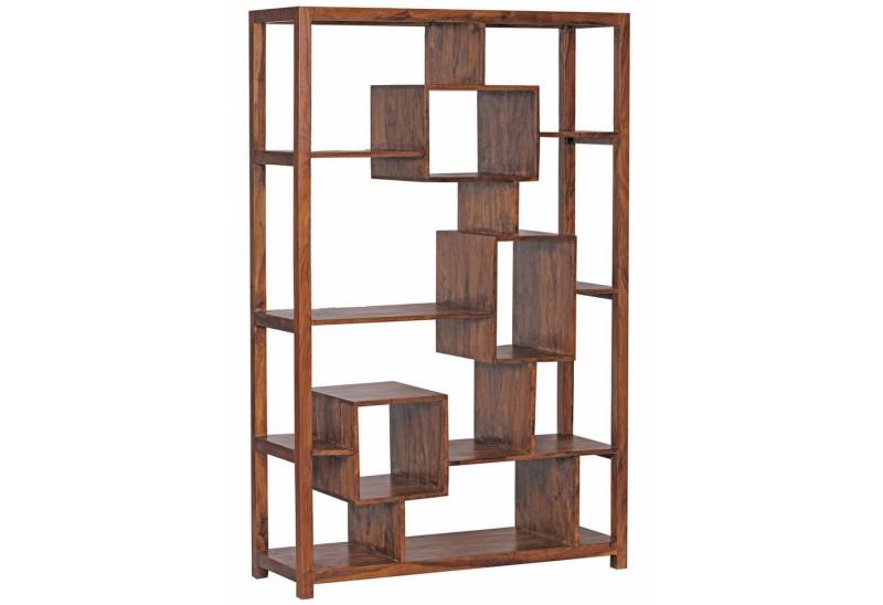 KADIMA DESIGN Bücherregal Bücherregal Massiv-Holz 115 x 180 cm Wohnzimmer-Regal Standregal, Ablagefächer Design Landhaus-Stil Standregal von KADIMA DESIGN