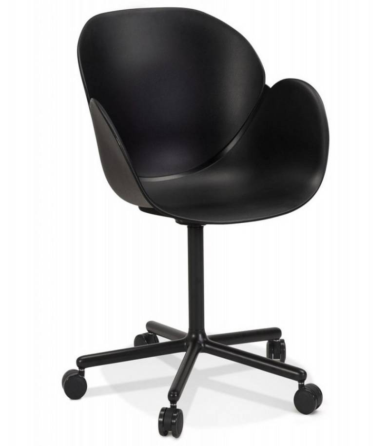 KADIMA DESIGN Bürostuhl Armlehne Bürostuhl Plastik Schwarzer Drehstuhl mit modernem Design (Ergonomischer Schreibtischstuhl mit Rollen Minimalistisch), 59x59x85 cm ORION Kollektion von KADIMA DESIGN