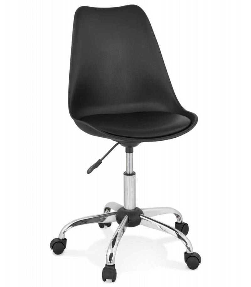KADIMA DESIGN Bürostuhl Bürostuhl MONKY mit Stahlgestell Moderner Stil (Ergonomischer Arbeitsstuhl mit Rollen 58x58x81 cm), Schwarzer Schreibtischsessel mit thermogeformtem Design von KADIMA DESIGN
