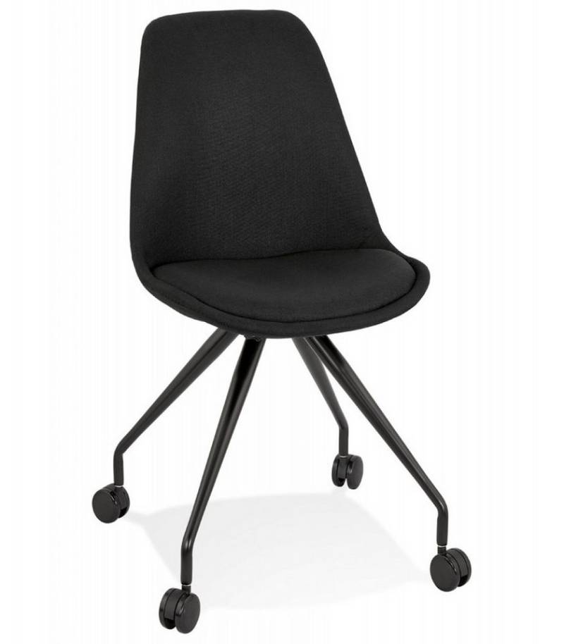 KADIMA DESIGN Bürostuhl Bürostuhl auf Rollen SNAP Schwarzer Bürostuhl auf Rollen 60x60x92 (cm Bürostuhl Metall, Textilien Bürostuhl auf Rollen), Ergonomische Form, Kompakte Bauweise, Ideal für kleine Arbeitsplätze von KADIMA DESIGN