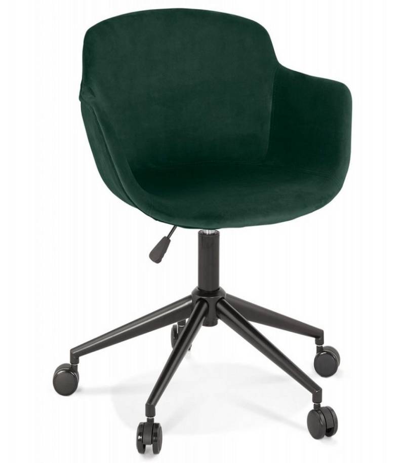 KADIMA DESIGN Bürostuhl Bürostuhl mit Armlehnen aus Metall und Samt Drehstuhl mit Rollen (Ergonomischer Schreibtischstuhl mit Polsterung Retro Eleganz), 59x54x80 cm Höhenverstellbar ROLLING Kollektion von KADIMA DESIGN