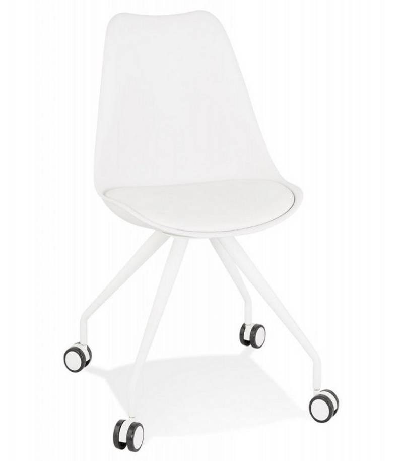 KADIMA DESIGN Bürostuhl Ergonomischer Bürostuhl mit Rollen aus Metall und Kunststoff (Drehstuhl mit hoher Rückenlehne für Komfort Minimalistisches Design), Moderner Schreibtischstuhl in Weiß 60x60x92 cm 120kg SKIN von KADIMA DESIGN