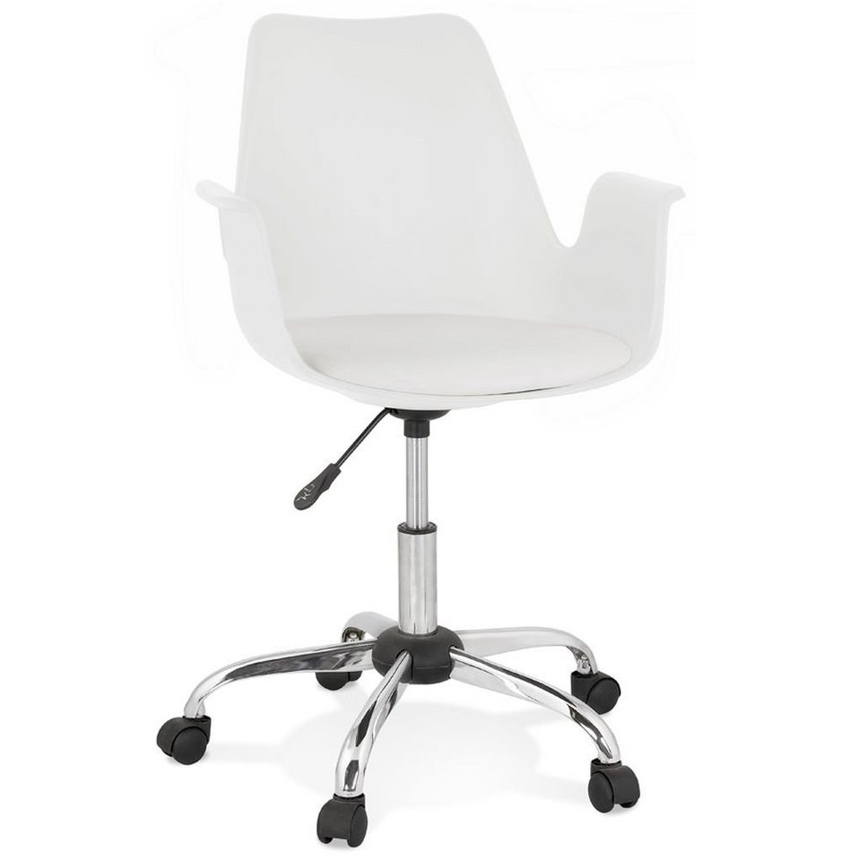 KADIMA DESIGN Bürostuhl HADIT Drehstuhl Weiss (white,chrome) 58 x 58 x 82 von KADIMA DESIGN