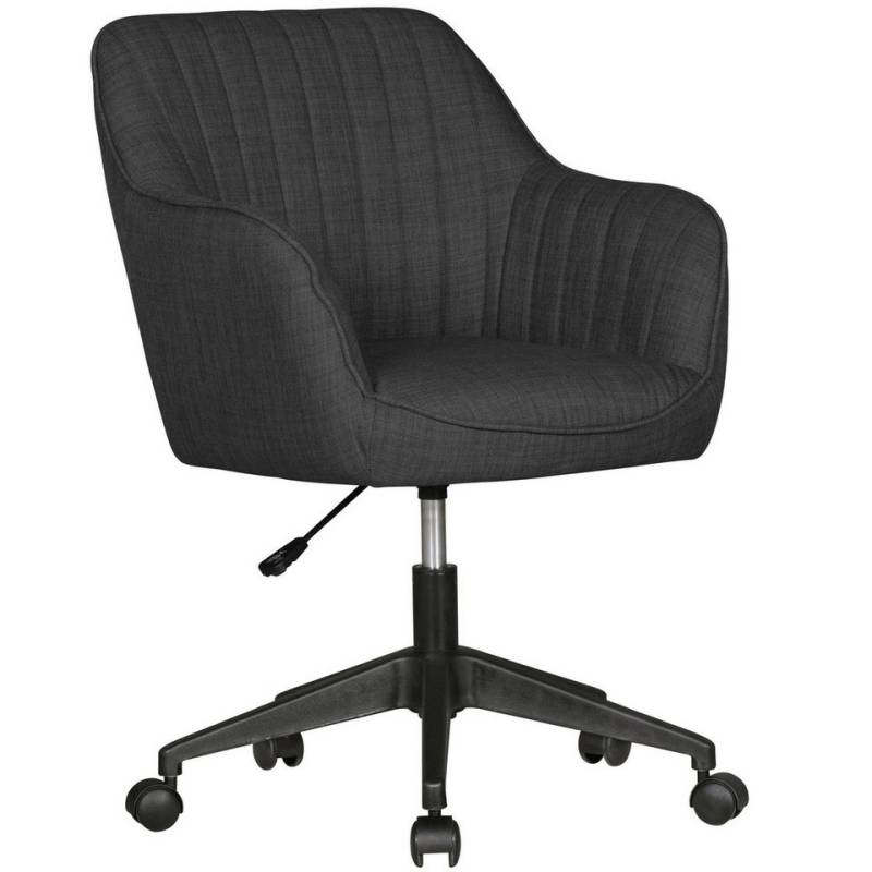 KADIMA DESIGN Bürostuhl Schreibtischstuhl MIAMI Anthrazit Stoff Drehstuhl mit Lehne 120 kg, (Bürostuhl Drehsessel mit Rollen, Designer Schalenstuhl bequem), Schreibtischsessel Büro von KADIMA DESIGN