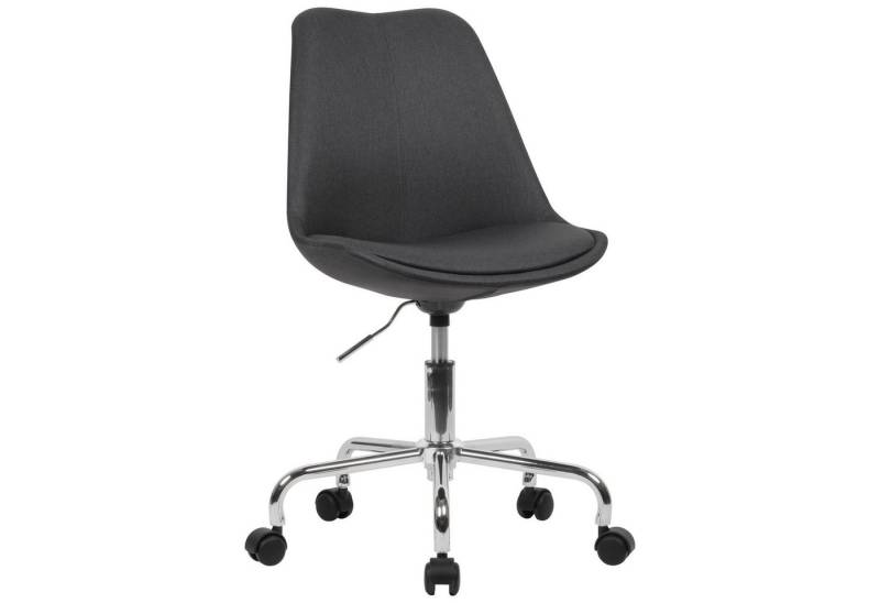 KADIMA DESIGN Bürostuhl Schreibtischstuhl Schwarz Stoff, Design Drehstuhl mit Lehne, (Arbeitsstuhl mit 110 kg Maximalbelastung, Schalenstuhl mit Rollen), Stuhl drehbar von KADIMA DESIGN