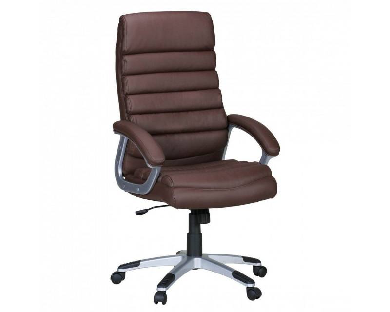 KADIMA DESIGN Chefsessel Bürostuhl Valencia Kunstleder Braun ergonomisch mit Kopfstütze (Design Chefsessel Schreibtischstuhl mit Wippfunktion), Drehstuhl hohe Rücken-Lehne X-XL 120 kg von KADIMA DESIGN