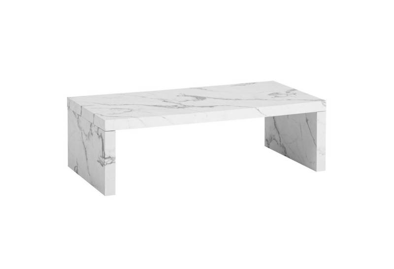 KADIMA DESIGN Couchtisch Couchtisch 110x55x35 cm Weiß Sofatisch in Marmor-Optik Zeitlos, (Groß), Design Wohnzimmertisch Rechteckig, Loungetisch Schlicht, Kaffeetisch von KADIMA DESIGN