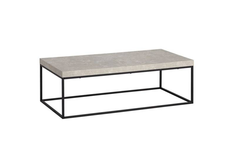 KADIMA DESIGN Couchtisch Couchtisch 120x60x38 cm Sandfarben Sofatisch in Stein-Optik Modern, (Metallbeine Groß), Design Wohnzimmertisch Rechteckig, Loungetisch Beige, Kaffeetisch von KADIMA DESIGN