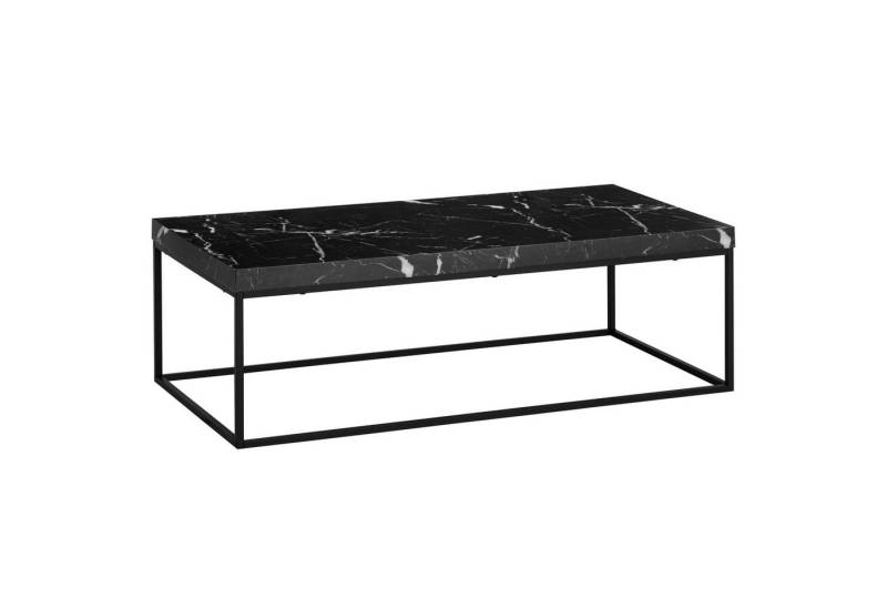 KADIMA DESIGN Couchtisch Couchtisch 120x60x38 cm Schwarz Sofatisch in Marmor-Optik Modern, (Metallbeine), Design Wohnzimmertisch Rechteckig, Loungetisch Groß, Kaffeetisch von KADIMA DESIGN