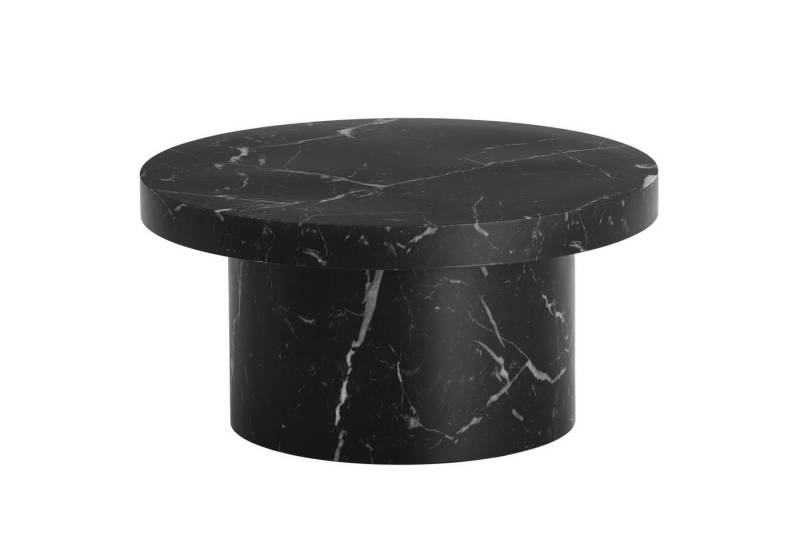 KADIMA DESIGN Couchtisch Couchtisch 60x60x30 cm Schwarz Sofatisch in Marmor-Optik Modern, (Beistelltisch Klein), Design Wohnzimmertisch Rund, Loungetisch in Pilz-Form, Kaffeetisch von KADIMA DESIGN