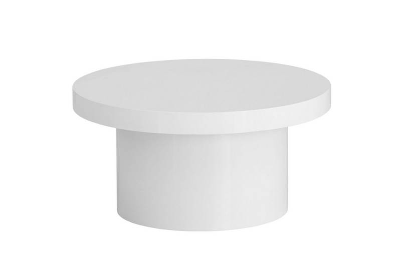 KADIMA DESIGN Couchtisch Couchtisch 60x60x30 cm Weiß Sofatisch in Hochglanz Modern, Design (Beistelltisch Klein), Wohnzimmertisch Rund, Loungetisch in Pilz-Form, Kaffeetisch von KADIMA DESIGN
