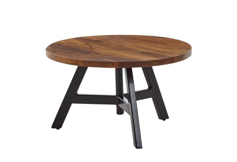 KADIMA DESIGN Couchtisch Couchtisch 60x60x35 cm Massivholz Metall Sofatisch Rund Wohnzimmer (Kleiner Tisch Beistelltisch Wohnzimmer Modern), Design Wohnzimmertisch Kaffeetisch Massiv von KADIMA DESIGN