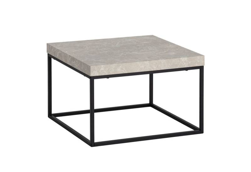 KADIMA DESIGN Couchtisch Couchtisch 60x60x38 cm Sandfarben Sofatisch in Stein-Optik Modern, (Metallbeine Klein), Design Wohnzimmertisch Quadratisch, Loungetisch Beige, Kaffeetisch von KADIMA DESIGN