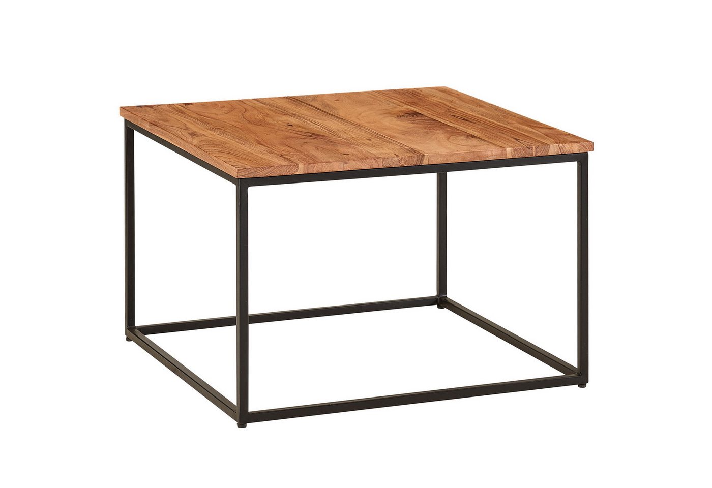 KADIMA DESIGN Couchtisch Couchtisch 60x60x41 cm Massivholz Metall Sofatisch Wohnzimmertisch (Wohnzimmer), Akazie, Stubentisch Industrial, Holztisch Kaffeetisch Massiv, Tisch von KADIMA DESIGN