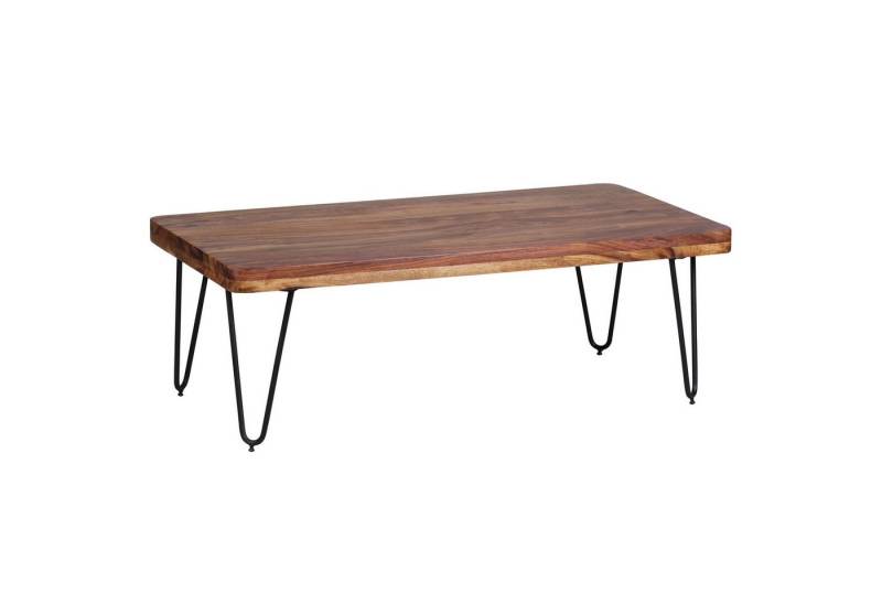 KADIMA DESIGN Couchtisch Couchtisch BAGLI Massiv-Holz 115 cm breit Wohnzimmer-Tisch Sofatisch, Design Metallbeine Landhaus-Stil Beistelltisch von KADIMA DESIGN