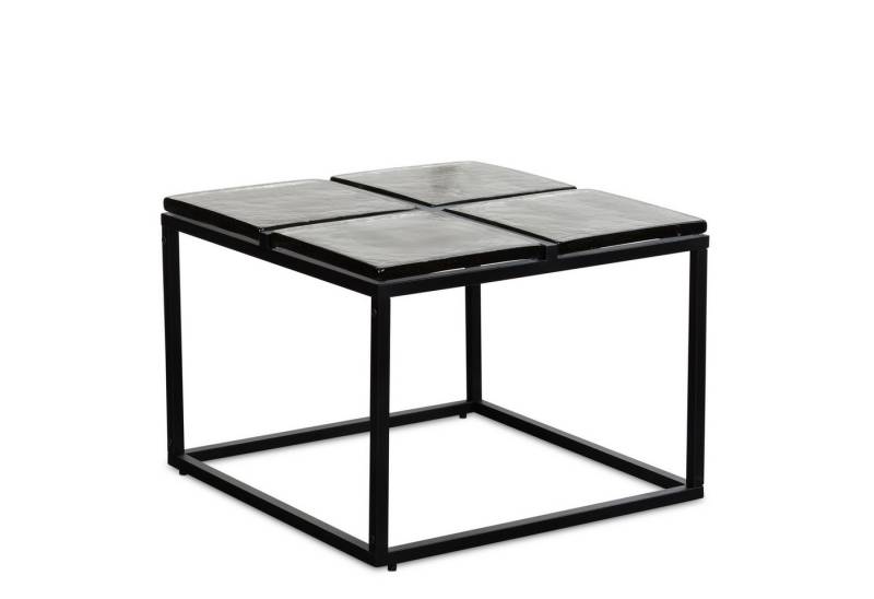 KADIMA DESIGN Couchtisch Couchtisch Glas Metall 58x58x43,5 cm Sofatisch Schwarz, Design (Beistelltisch Anstelltisch Wohnzimmer), Wohnzimmertisch Quadratisch, Kleiner Kaffeetisch Modern von KADIMA DESIGN