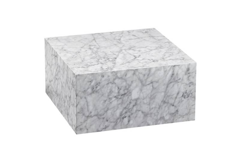 KADIMA DESIGN Couchtisch Couchtisch MONOBLOC 60x30x60 cm Hochglanz mit Marmor Optik Weiß (Lounge Beistelltisch Würfel Form), Design Wohnzimmertisch Cube Quadratisch von KADIMA DESIGN