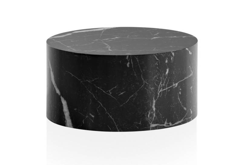 KADIMA DESIGN Couchtisch Couchtisch MONOBLOC 60x60x30 cm Schwarz Hochglanz mit Marmor Optik (Lounge Sofatisch Kaffeetisch Modern), Design Wohnzimmertisch Rund von KADIMA DESIGN