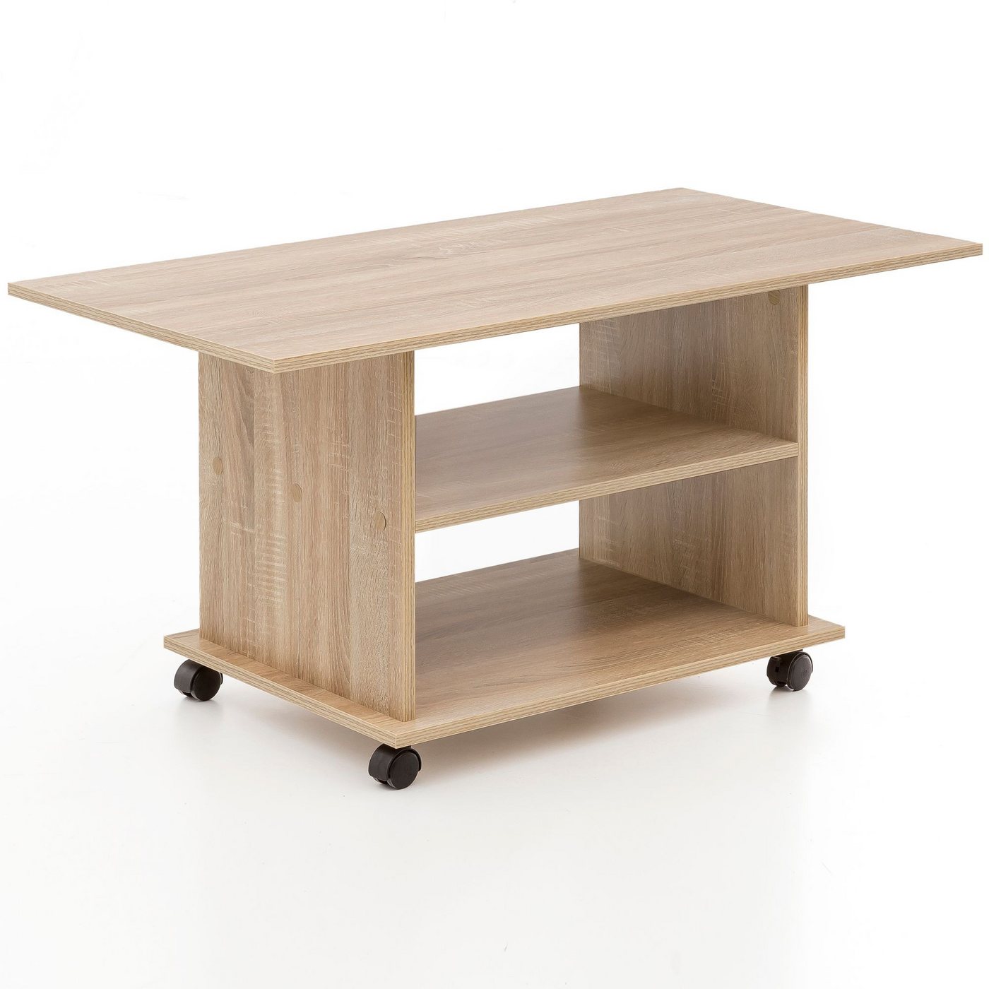 KADIMA DESIGN Couchtisch Design Couchtisch WL5.739 95 x 51 x 54,5 cm Sonoma Drehbar mit (Kaffeetisch mit Stauraum), Rollen, Wohnzimmertisch Coffee Table, Sofatisch Loungetisch Holz von KADIMA DESIGN