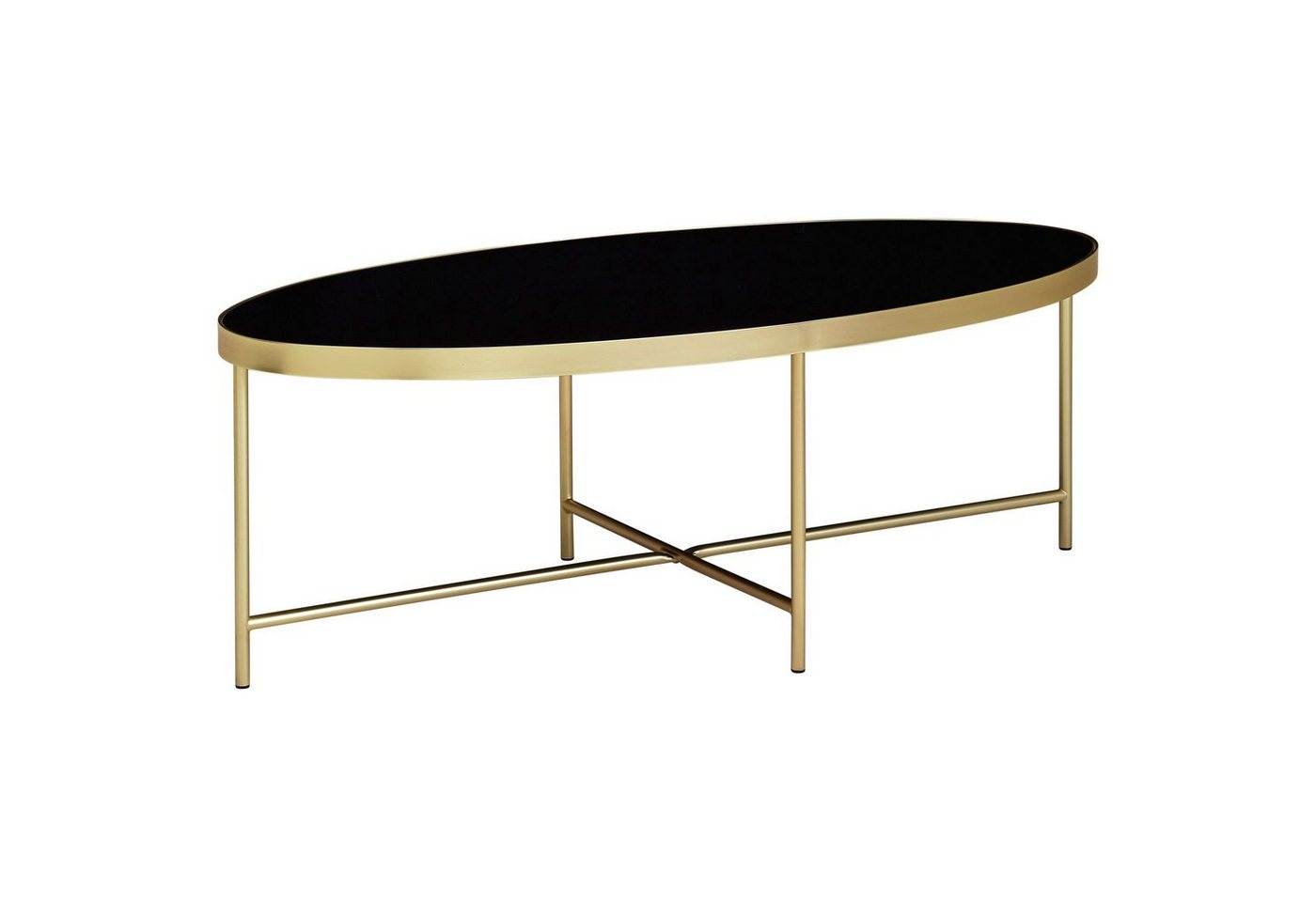 KADIMA DESIGN Couchtisch Kaffeetisch VILS - Glasplatte, Metallgestell - Schwarz/Gold von KADIMA DESIGN