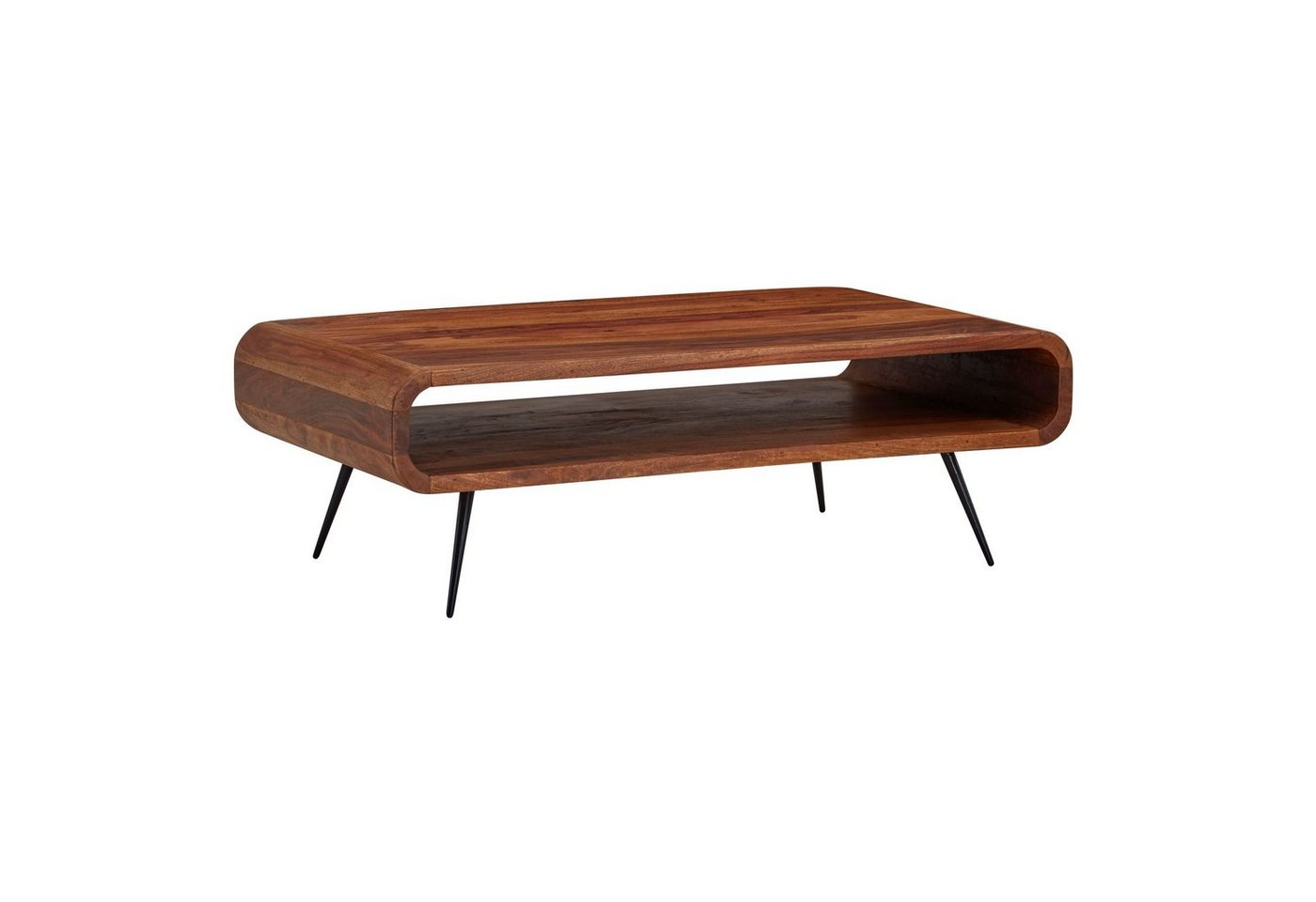 KADIMA DESIGN Couchtisch Massivholz Tisch – modern & elegant – mit Staufach – Sheeshamholz von KADIMA DESIGN