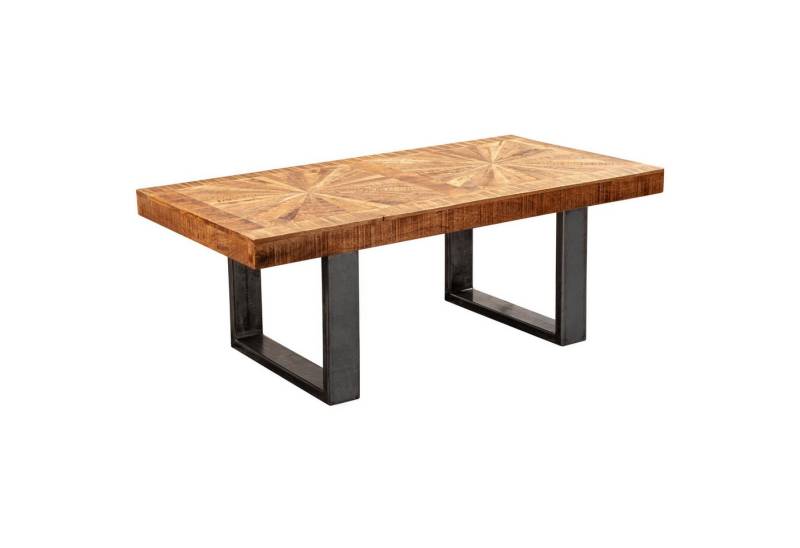 KADIMA DESIGN Couchtisch Moderner Couchtisch Mango Massivholz 105x40x55 cm Tisch im Industrial, Design, Sofatisch mit Holz und Metall, Wohnzimmertisch Rustikal von KADIMA DESIGN