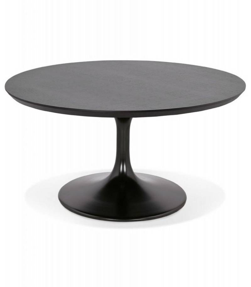 KADIMA DESIGN Couchtisch Runder Salon Couchtisch aus Holz und Metall Minimalistisches Design (Eleganter Beistelltisch in Schwarz Kadima Design Kollektion), Wohnzimmertisch BUSTER MINI mit Designerstil 90x90x39,5 cm von KADIMA DESIGN