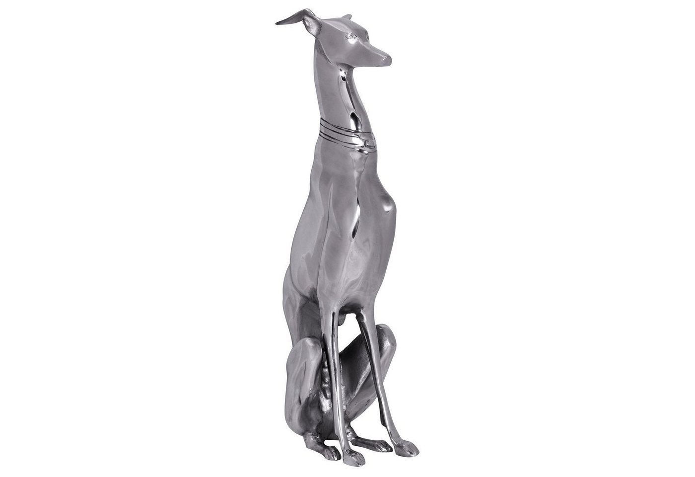 KADIMA DESIGN Dekofigur Aluminium Skulptur, Realistischer Windhund für Dekoration, Aluminium von KADIMA DESIGN