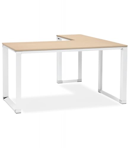 KADIMA DESIGN Eckschreibtisch aus Holz und Metall | L-förmiger Computertisch für Heimbüro | Designer Arbeitsplatz mit Winkeleinstellung | Minimalistischer Stil | 170x160x74 cm | XLINE Kollektion von KADIMA DESIGN