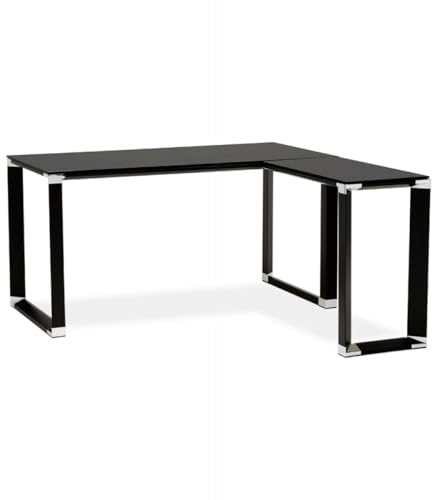 Eckschreibtisch Schwarz Metall Glas | Designer Büroecktisch mit Hartglasplatte | Industrieller Computertisch für Heimbüro | Modernes Design | 170x160x73 cm | XLINE Kollektion Eckschreibtisch Schwarz Metall Glas | Designer Büroecktisch mit Hartglasplatte | Industrieller Computertisch für Heimbüro | Modernes Design | 170x160x73 cm | XLINE Kollektion von KADIMA DESIGN