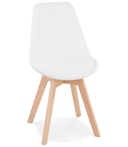 Skandinavischer Designerstuhl aus Holz und Textil | Eleganter Esszimmerstuhl mit gepolsterter Sitzfläche | Bequemer Wohnzimmerstuhl mit umhüllender Rückenlehne | Moderner Skandinavischer Stil von KADIMA DESIGN