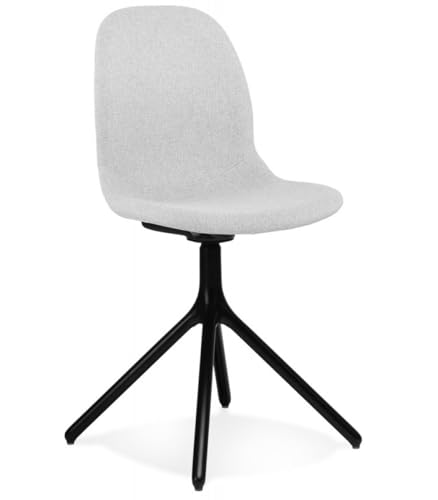 KADIMA DESIGN Metall Stuhl mit Textilpolster | Esszimmerstuhl mit Polsterung | Designerstuhl PAVONIS für Komfort | Moderner Stil | 45x48,5x82 cm | Dunkelgrau von KADIMA DESIGN