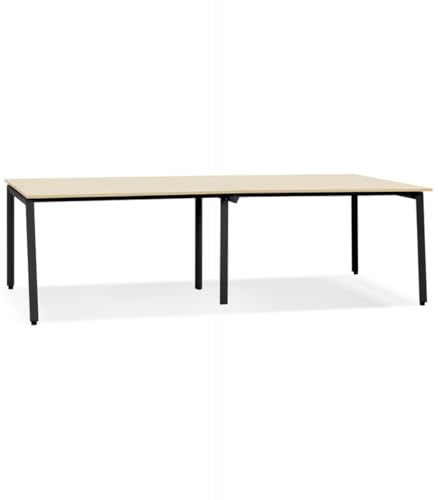 Schreibtisch Doppelbank aus Holz und Metall | Kollaborativer Arbeitsplatz für 8 Personen | Moderner Bürotisch mit Bankform | Elegantes Design | 280x140x74,5 cm | Amadeus Kollektion von KADIMA DESIGN