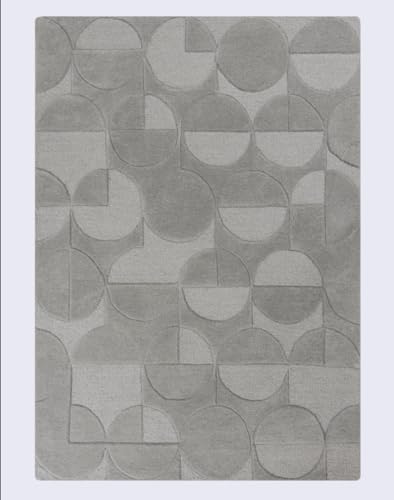 KADIMA DESIGN Eleganter Wollteppich DEBEN NOAH Kollektion, rutschfest. Farbe: Grau, Größe: 160x230 cm von KADIMA DESIGN